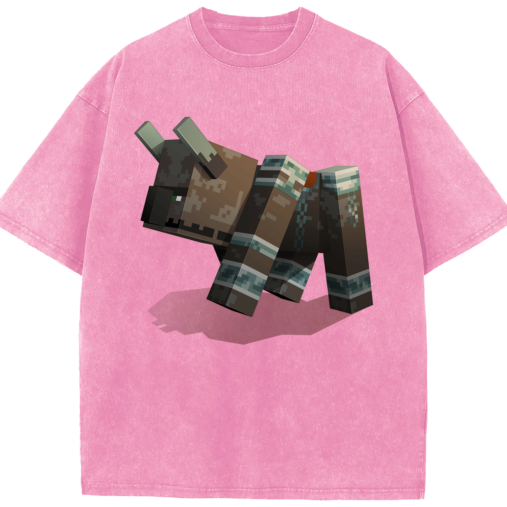 （画像用） マインクラフト ブロックの世界 Minecraft MC Block world 綿100% ヴィンテージ風 半袖Tシャツ（フロントプリント）